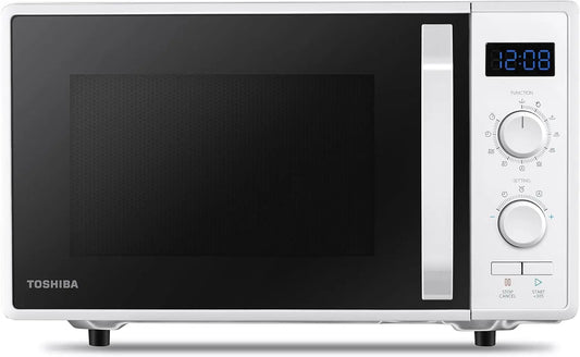 Toshiba MW2-AG23P (WH), Horno de microondas con grill y cocci¨®n combinada, 23 L, 8 men¨²s f¨¢ciles, plato giratorio con memoria de posici¨®n, 900 W, 48