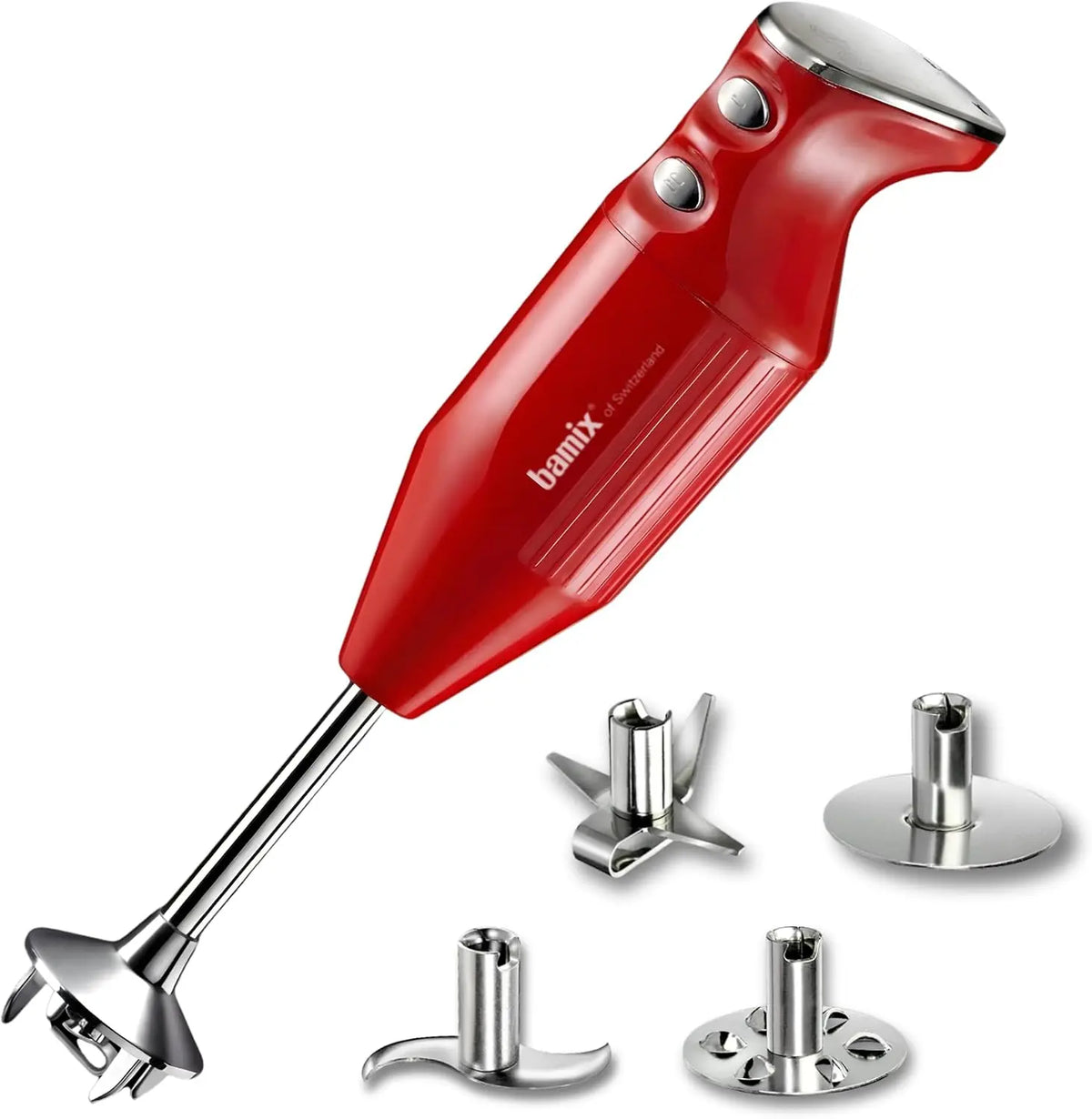 Set de batidora de mano bamix M350 MAXX con cuchillas multifunci¨®n, carne y verduras, batidor y disco para montar de acero inoxidable, 300W