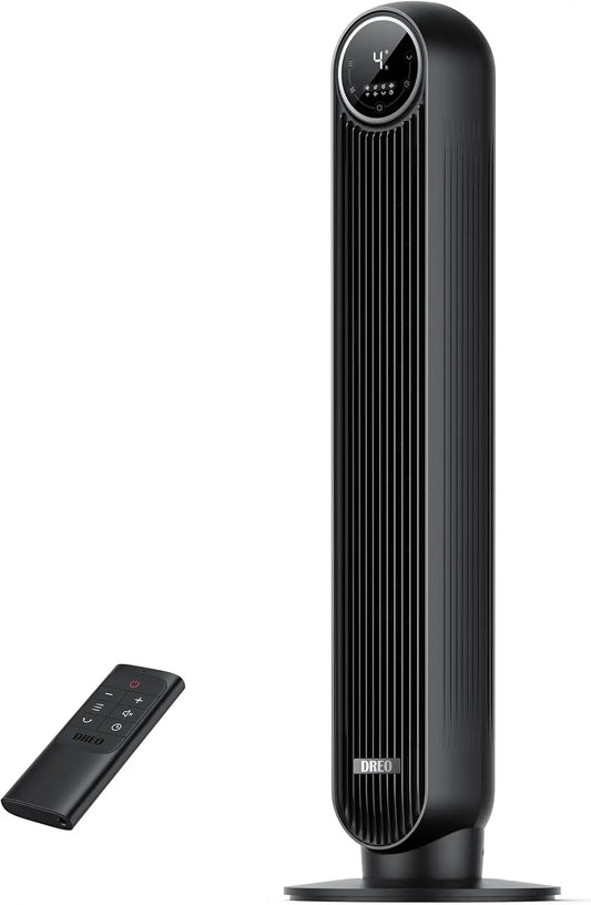Dreo Ventilador de torre para dormitorio, velocidad de 7, 6 m/s, ventilador de pie silencioso de 28 dB, 4 modos, temporizador de 8 horas, Nomad One