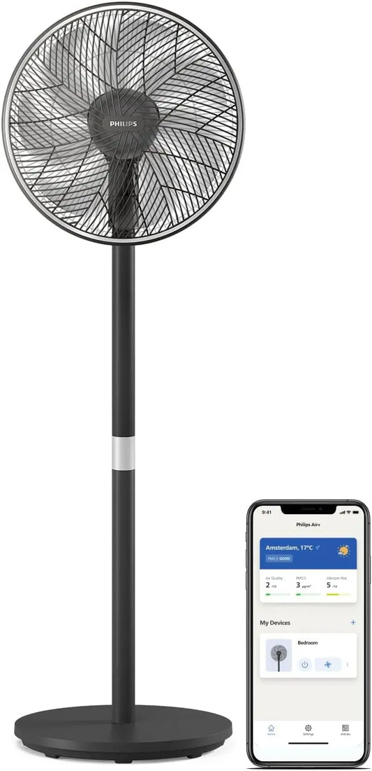 PHILIPS 3000 Ventilador de Pie 2 en 1 SilentWings, 19 dB(A)*, Negro