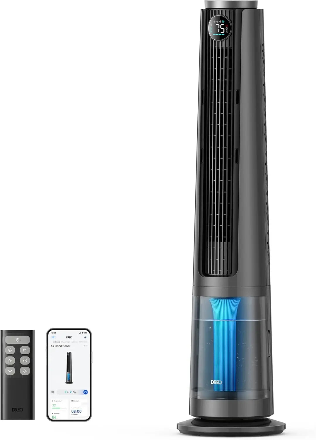 Dreo Ventilador nebulizador TurboCool 765S, ultras¨®nico 3 en 1 con dep¨®sito 6 L, aire fr¨ªo y flujo r¨¢pido 10.4 m/s, motor DC silencioso 20 dB