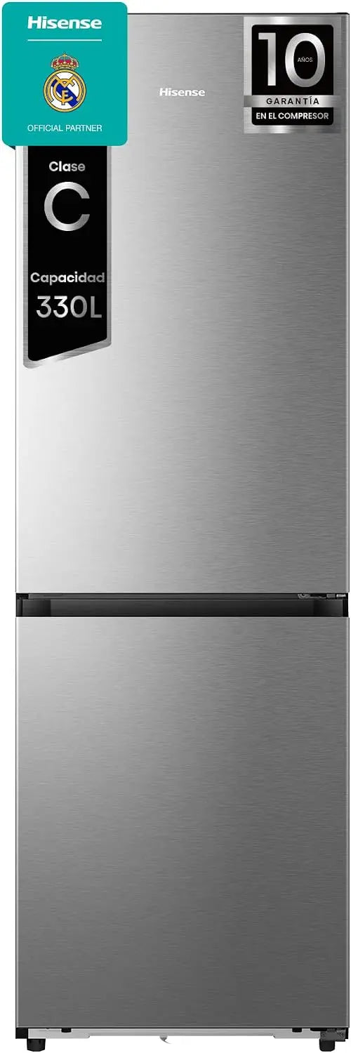 Hisense RB3K330SAIC, Frigor¨ªfico combi -, sin escarcha, Altura 1856 mm, Capacidad 330 l, Acero inoxidable