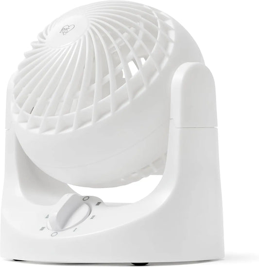 Iris Ohyama Woozoo Peque?o Ventilador, Inclinaci¨®n vertical 120¡ã, Silencioso 28dB, Port¨¢til, 3 Velocidades, Mini Ventilador, Para Habitaci¨®n, Blanco