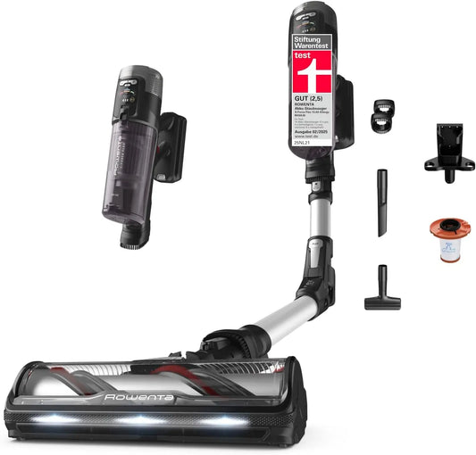 Rowenta X-Force Flex 13.60, Aspiradora inal¨¢mbrica inal¨¢mbrica con bater¨ªa, Modelo al¨¦rgico, Potencia de Limpieza Profunda, articulaci¨®n Flexible