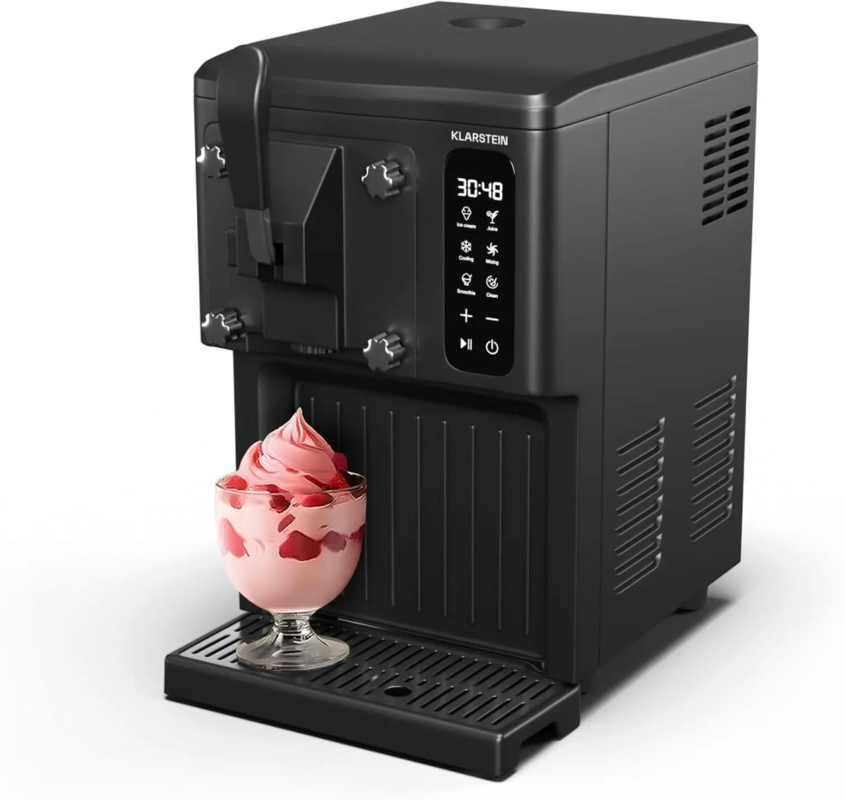 Klarstein Sweet Sundae Heladera, M¨¢quina de Helado 3 en 1 para Helados, Batidos & Smoothies, Dispensador, Dep¨®sito 1.5L, Pantalla T¨¢ctil, Modo Fr¨ªo