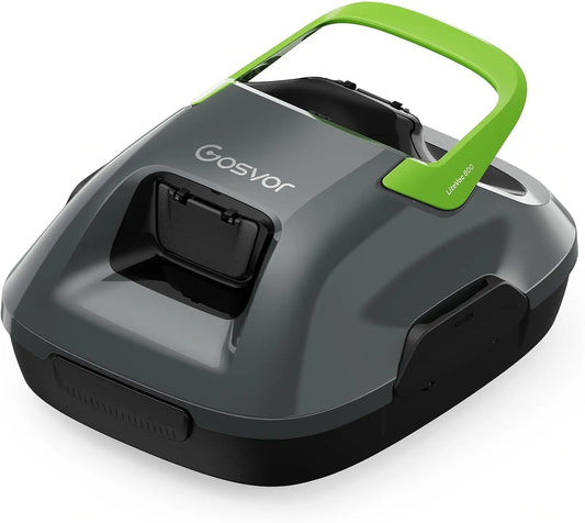 Gosvor Robot Limpiafondos Piscina Autom¨¢tico, con Filtraci¨®n de 180¦Ìm, con 90 Minutos de Autonom¨ªa, Tiene Autoaparcamiento, Gris y Verde