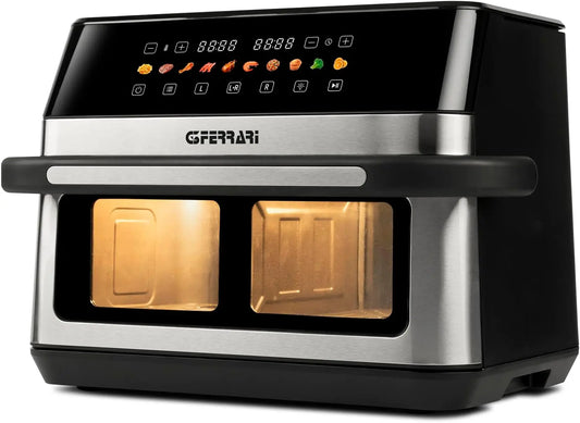 G3 Ferrari G10223 Freidora de aire, 6+6 L, 2200 W, 12 litros, 10 programas, pantalla a color, funci¨®n secador, luz interior, recetario