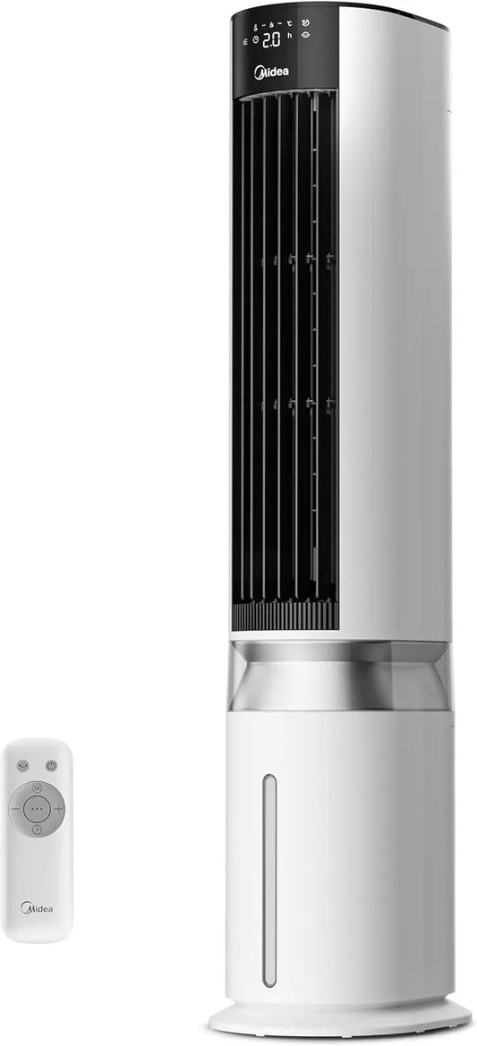 Midea, Enfriador de aire m¨®vil con tanque de agua de 7 l, flujo de aire de 2000 m3/h, Sensicool inteligente Temp Control, iones negativos, 5 modos