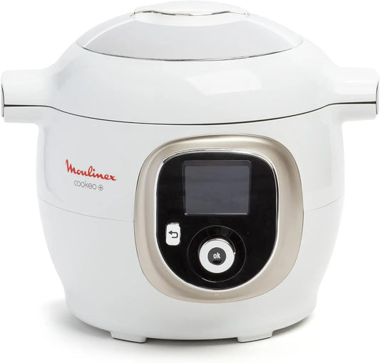 Moulinex, Cookeo, Multicooker inteligente 6L, 150 recetas integradas, cocci¨®n sin vigilancia, pantalla intuitiva, gu¨ªa de cocci¨®n, 1600 W, blanco