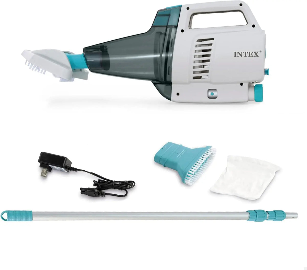 Intex 55253 Aspiradora Manual Recargable, para Piscina, Limpiafondos Piscina, Bater¨ªa Recargable con hasta 100 Minutos de Autonom¨ªa, Largo de 280 cm
