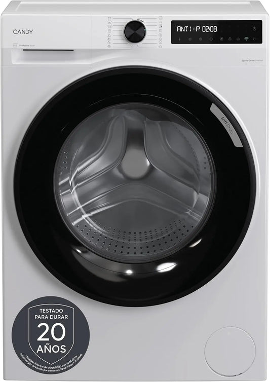 Candy ProWash 500 BR 410BL8-S, Lavadora 10 KG, 1400 RPM, pantalla Digital, Conectividad WIFI, 16 Ciclos, Motor de velocidad variable SpeedDrive