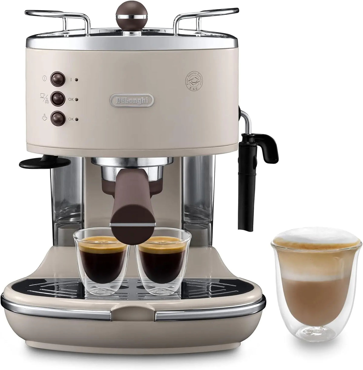 De'Longhi Icona Vintage, Cafetera Espresso con Espumador de Leche Manual