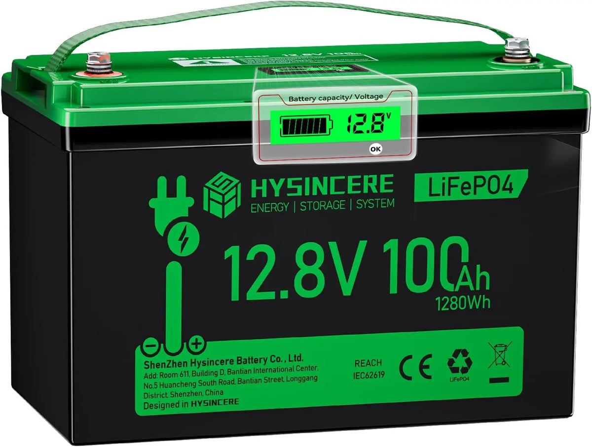 Bater¨ªa de litio LiFePO4 de 12 V 100 Ah con LED, m¨¢x. 15.000 ciclos y 100 A BMS inteligente, camping, sistemas
