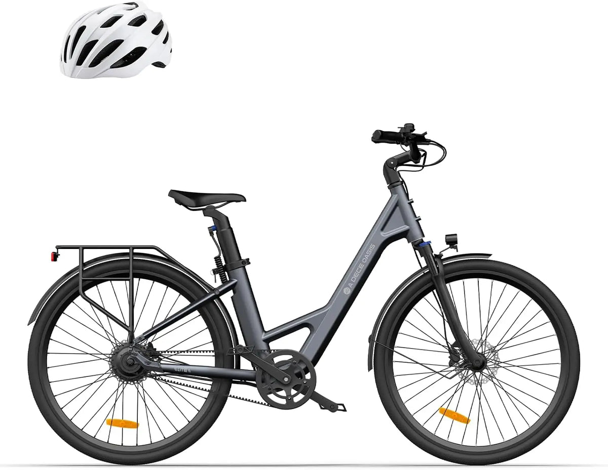 ADO Air28 Bicicleta El¨¦ctrica, E-bike Adulto, 28' Bici El¨¦ctrica Urbana, Transmisi¨®n por Correa, Pantalla LCD, Frenos Disco Hidr¨¢ulicos