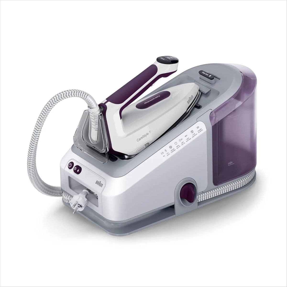 Braun CareStyle 7 IS7266VI, Plancha con Generador de Vapor Profesional, FreeGlide 3D, iMode e iCare, Planchado Vertical, Ultimate FastClean, 2700W