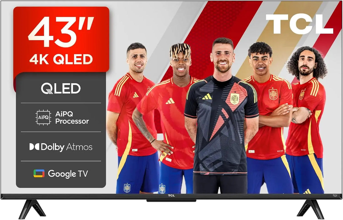 TCL 43T69C 43 Pulgadas QLED 4K HDR10+ inteligente TV, Google TV, Dolby Atmos