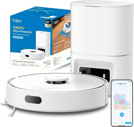 Tapo RV30 MAX Plus blanco-Robot Aspirador y Fregasuelos, Base Autolimpieza