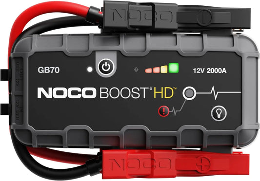 NOCO Boost GB70, Arrancador de Bater¨ªa de Litio de 2000A UltraSafe, Antichispas y Protecci¨®n contra Polaridad Inversa, Power Bank USB y Linterna LED