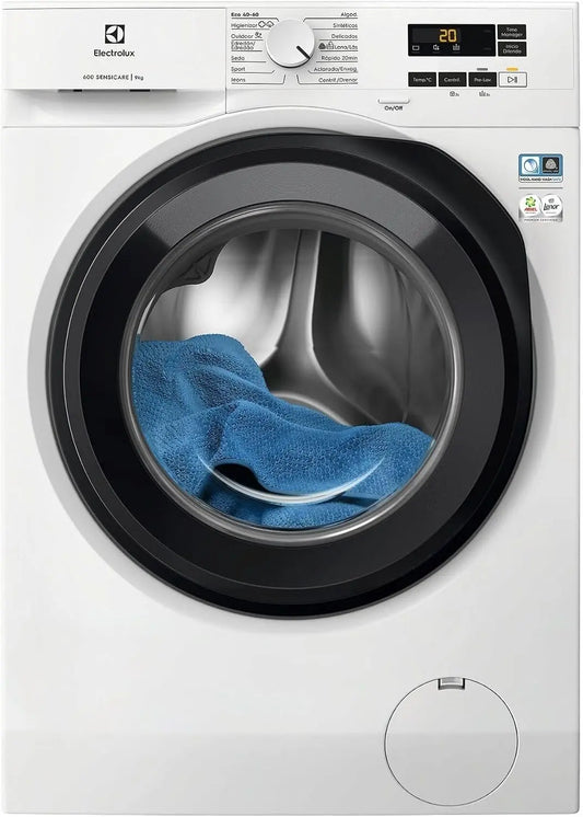 Electrolux EFI6194O2B Lavadora de Carga Frontal 9 Kg, Libre Instalaci¨®n, Funci¨®n SensiCare, Motor de velocidad variable, Programa Higiene, Clase A