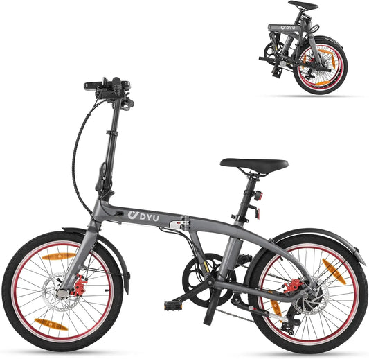 DYU SP1 Bicicleta El¨¦ctrica Plegable 20', Bater¨ªa Powerbank 24V 5Ah