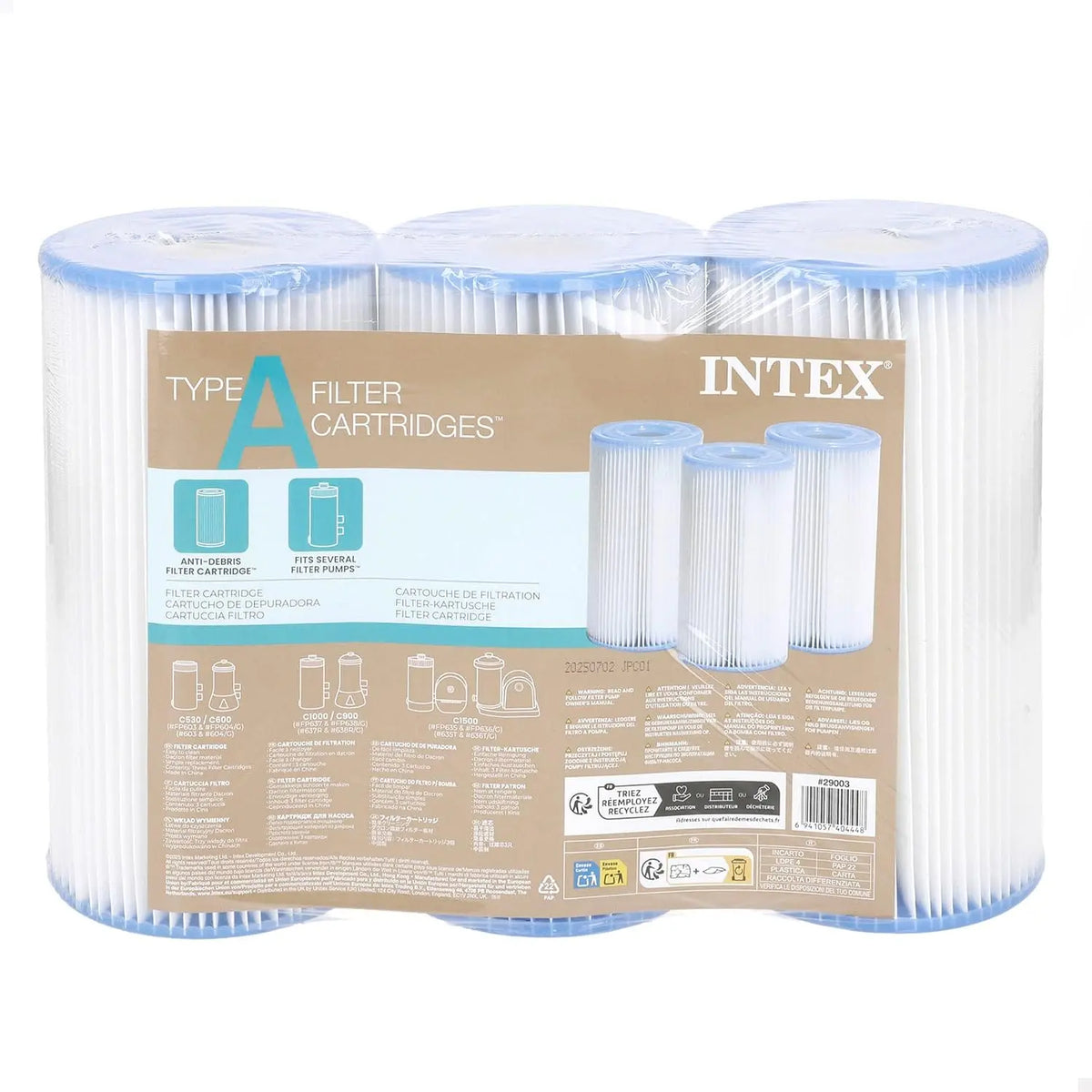 Intex 29003-conjunto 3 Cartuchos Filtro Tipo A