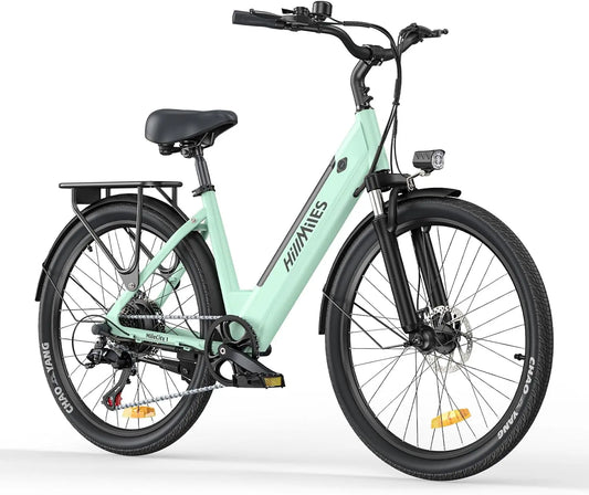 HillMiles Bicicleta el¨¦ctrica para adultos de 26 pulgadas, 7 velocidades, bicicleta el¨¦ctrica de 36 V, 13 Ah, bater¨ªa extra¨ªble, IP65
