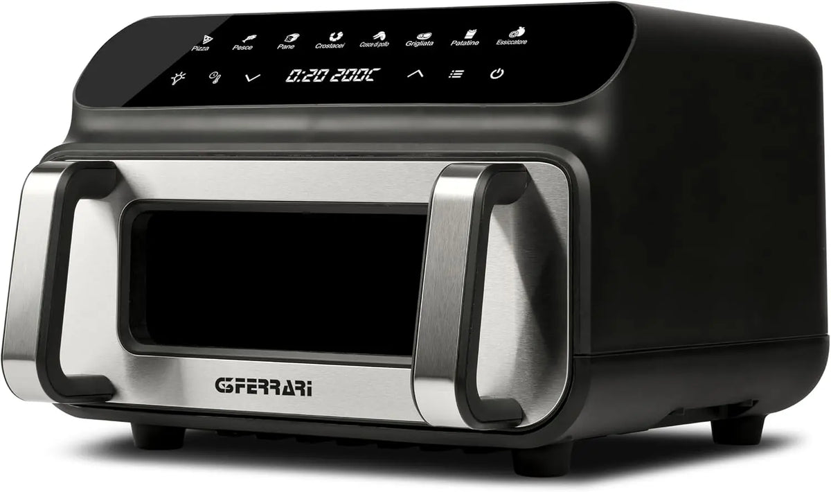 G3 Ferrari G10181 Friggisano BBQ Freidora de aire, Horno Barbocoa Smokeless, 200 W, Doble resistencia, 10 Litros XXL, Accesorios incluidos