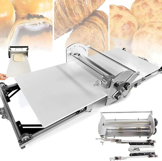 Laminadora De Masa El¨¦ctrica De Acero Inoxidable, M¨¢quina Autom¨¢tica Para Pasta Y Reposter¨ªa Con Control De Grosor
