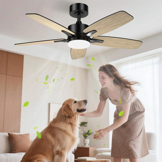 Airwit 106cm Silencioso Ventilador de Techo con Luz Doble Cara Aspas, 6 Velocidades