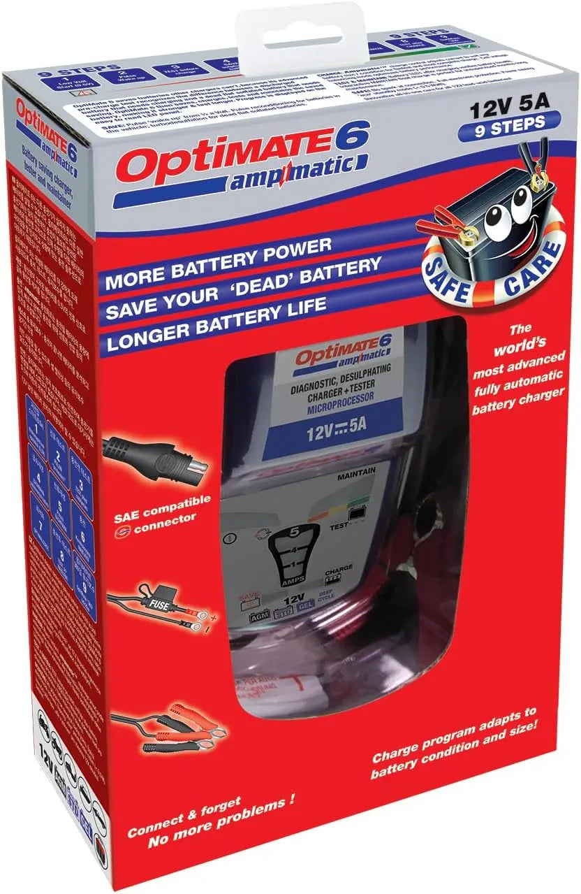 Optimate 6 AmpMatic Cargador de Bater¨ªa Autom¨¢tico Inteligente 12V para Moto y Coche