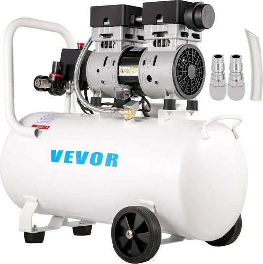 VEVOR Compresor de Aire Ultra Silencioso 50 L, Ultra Quiet aire Compressor 750 W, Compresor de Aire Silencioso de Tanque, 230 V 50 Hz, 68 dB