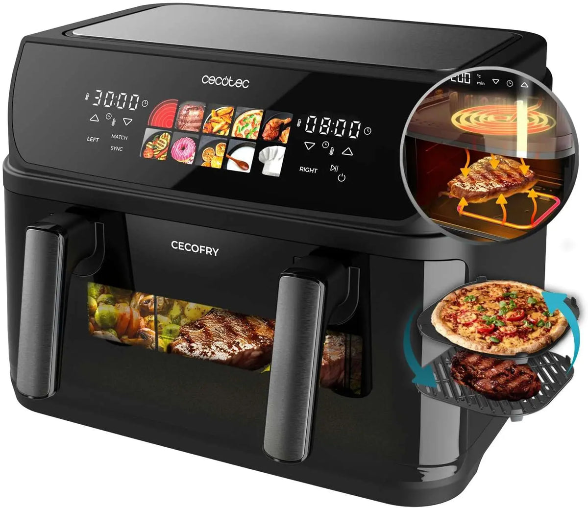 Cecotec Freidora de Aire 10 L Cecofry&Grill Duoheat 10000 2800W