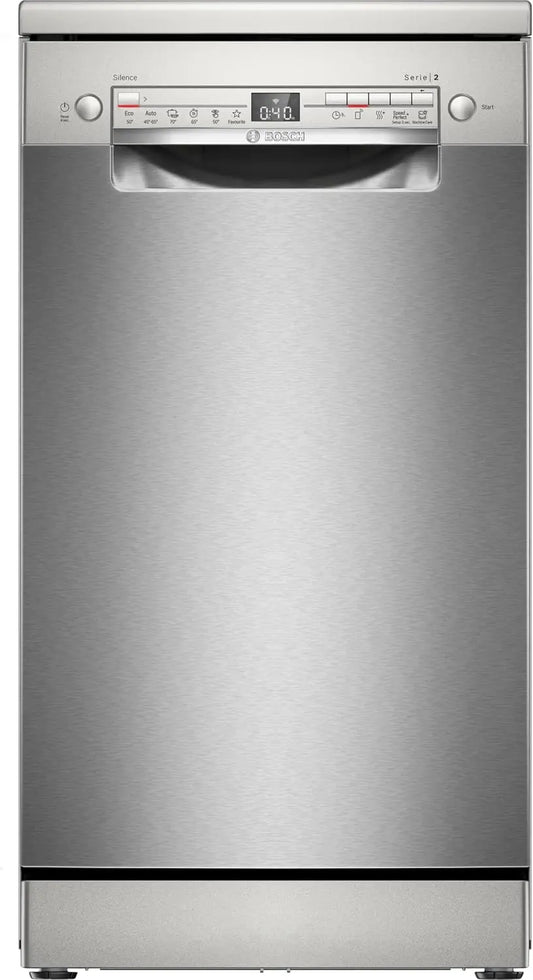 Serie 2, Lavavajillas libre de suelo, 45 cm, acero cepillado anti-huellas, SPS2HKI55E