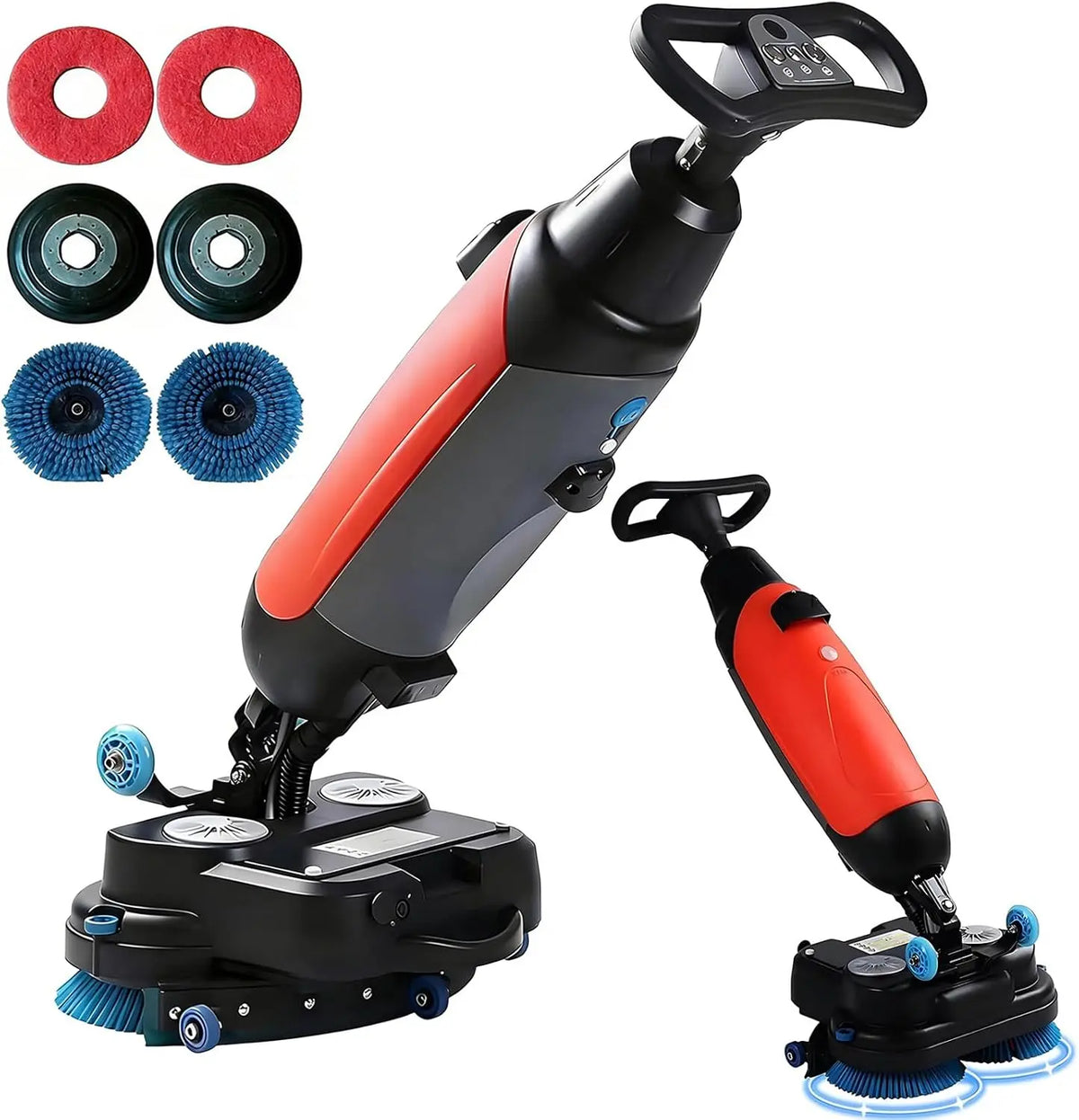 Fregadora de Suelos Profesional, Limpieza Profunda, Limpiadora de Suelos El¨¦ctrica Ligera con Dep¨®sito de Agua Limpia/Residual