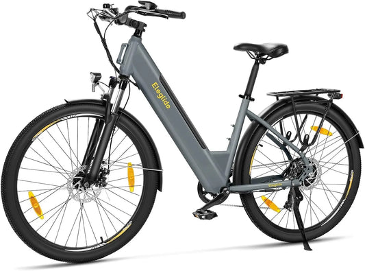 Eleglide Bicicleta el¨¦ctrica de Trekking T1 Step-Thru de 27, 5 Pulgadas, Motor de 250 W, 7 Marchas E