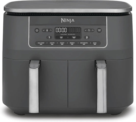 Ninja, Freidora de Aire con Compartimento Doble, 7, 6 L, Gris Metalizado