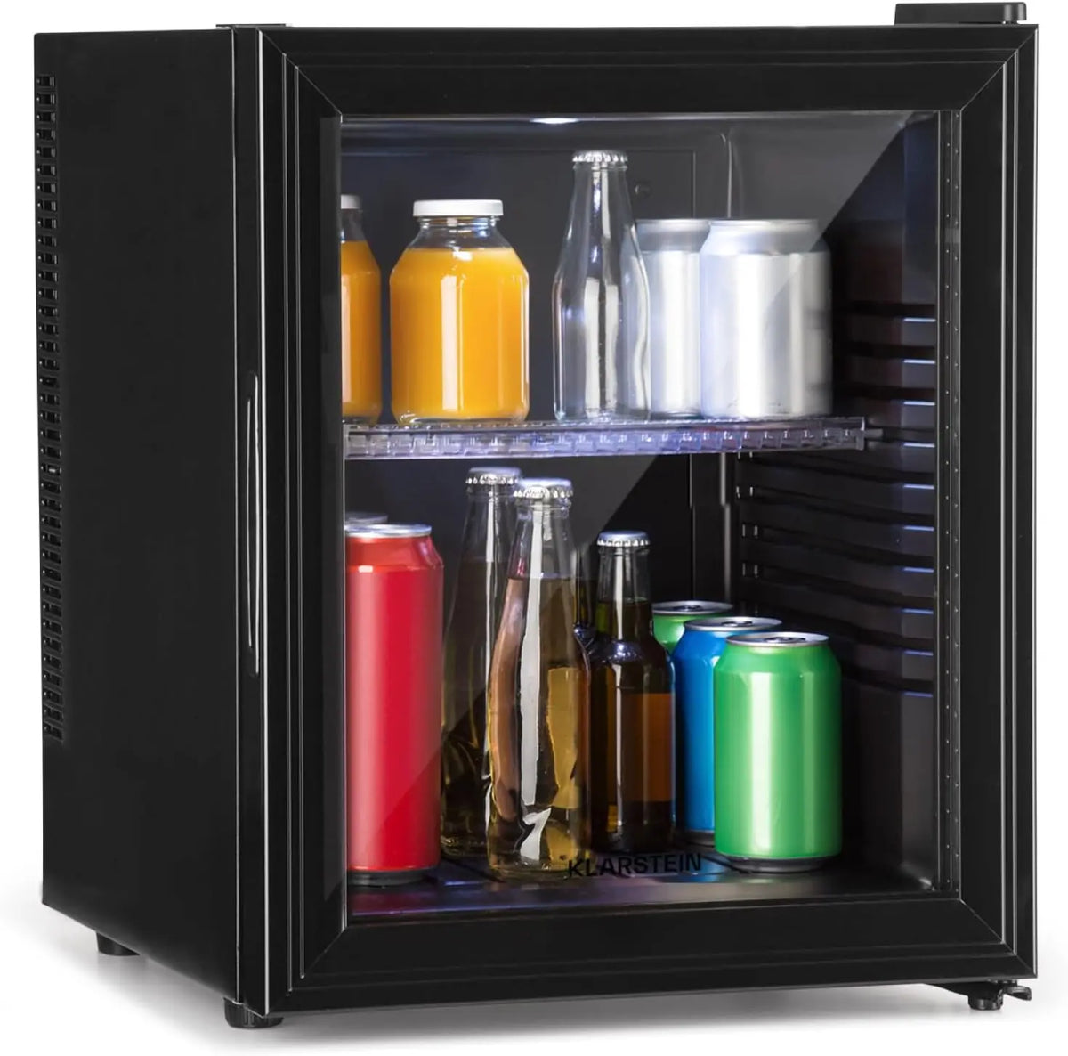 KLARSTEIN Nevera Peque?a Portatil El¨¦ctrica Puerta Cristal, Mini Nevera Silenciosa para Casa y Oficina, Frigorificos Peque?os Refrescos, Cervezas