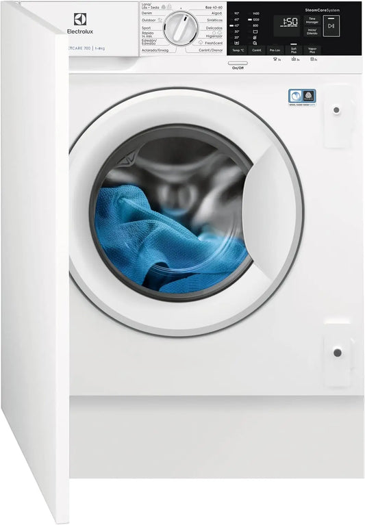 Electrolux EN7F4842OF Lavadora Integrable 8 kg, 1400 rpm, SteamCare con Vapor FreshScent, SensiCare, Time Manager, pantalla XL LCD, Programa R¨¢pido
