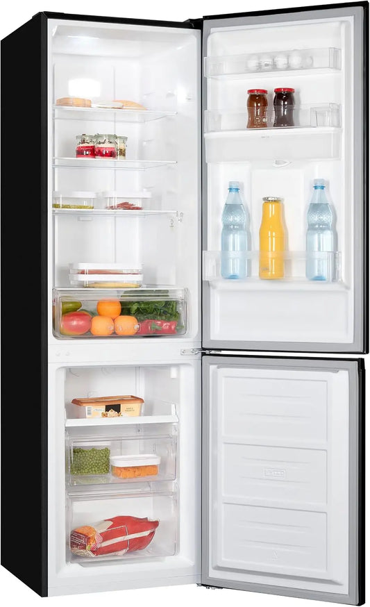 Exquisit Frigor¨ªfico Combi, 251L, Clase C, Material Acero Inoxidable Antracita, Tecnologia No-Frost, Dispensador de Agua, Caj¨®n Verdulero