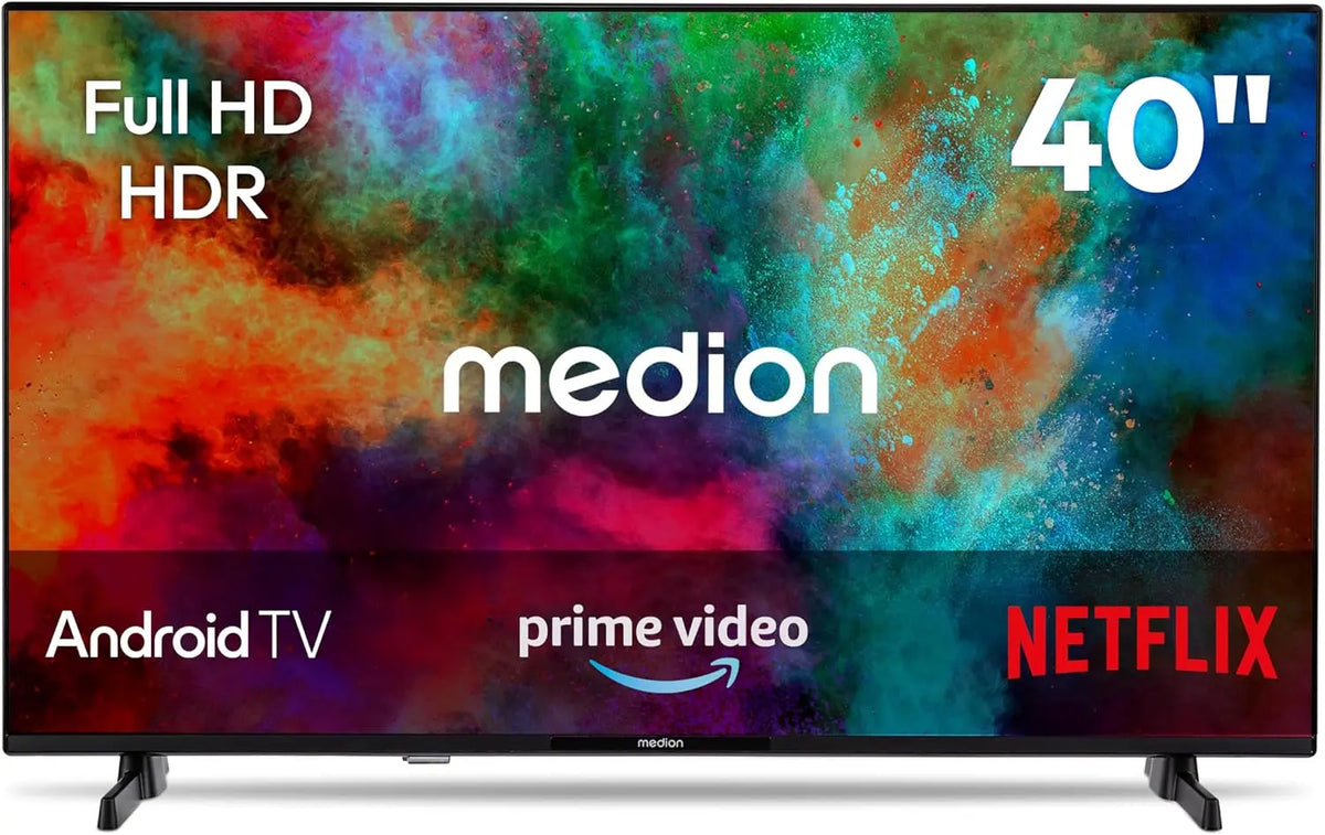 MEDION Televisor alta definici¨®n completa de 100, 3 cm (40 Pulgadas) (Android TV, inteligente TV, HDR, Netflix, Prime Video, PVR, Bluetooth
