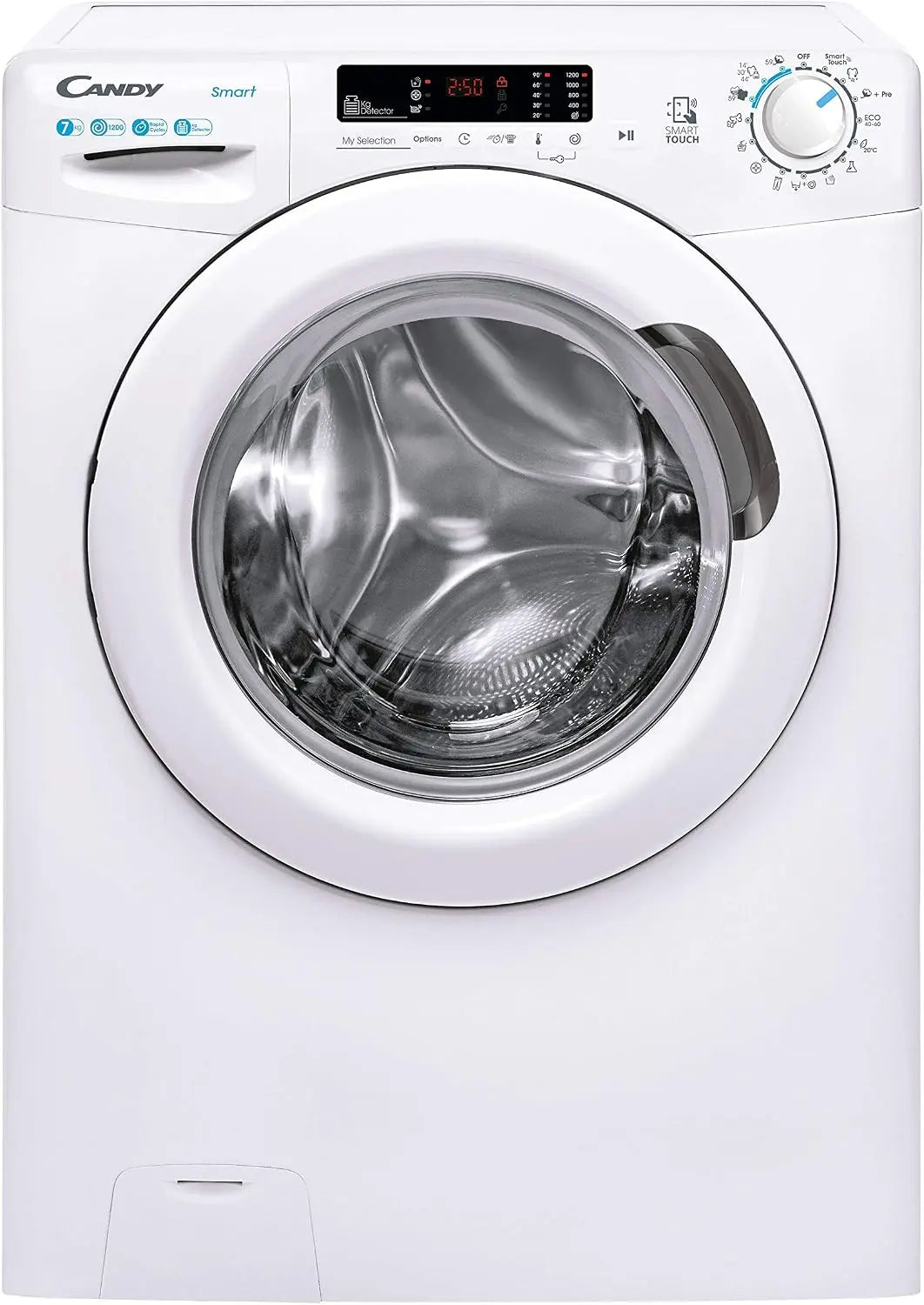 Candy inteligente CS4 1272DE/1-S, Lavadora 7kg, 1200 rpm, 45 cm prof, 5 programas r¨¢pidos, NFC, Blanco
