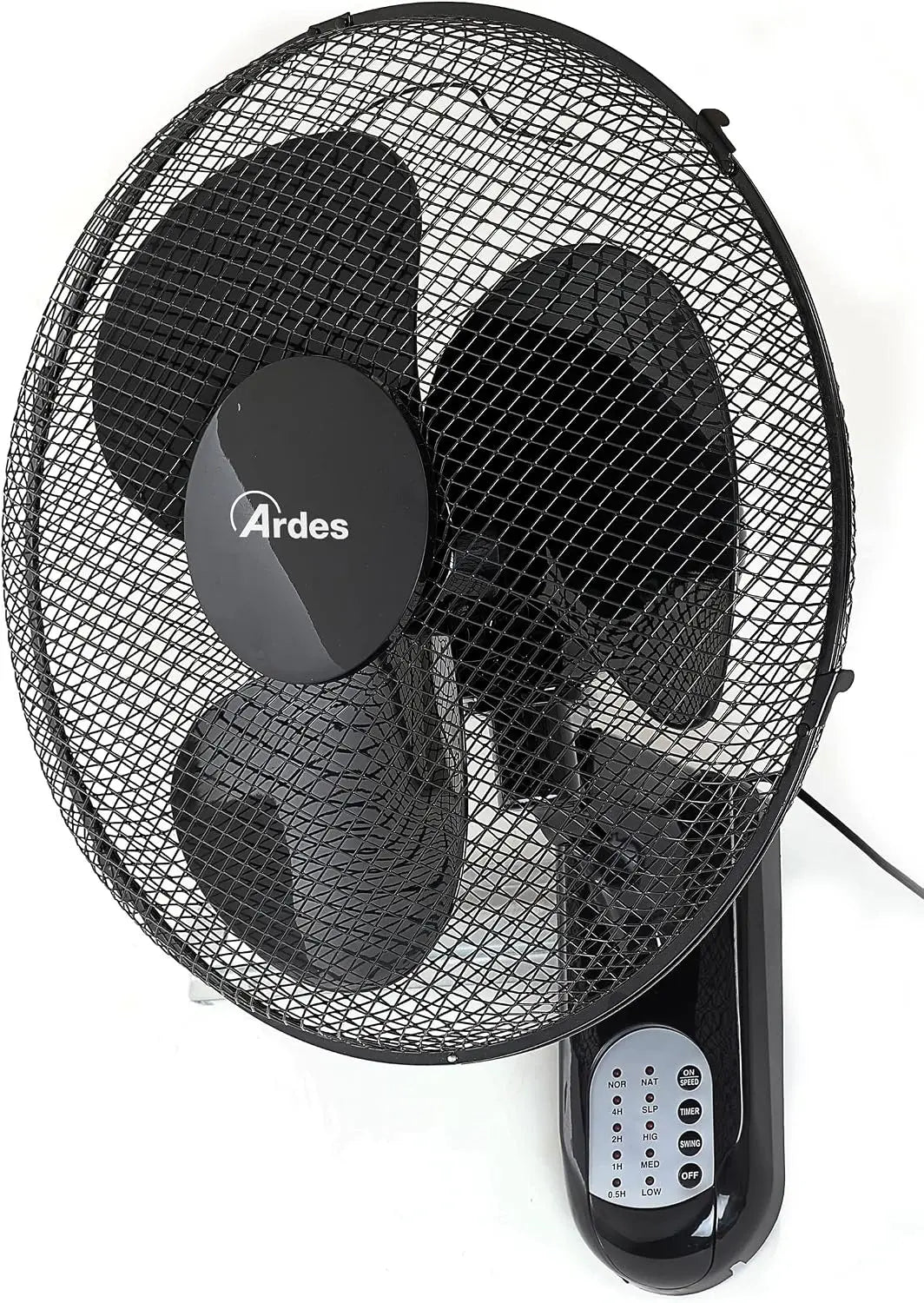 ARDES Ventilador de Pared con 3 Aspas Rotatorias de 40cm Telemando a Distancia Oscilaci¨®n Autom¨¢tica Temporizador Regulable y 3 Velocidades de Dise?